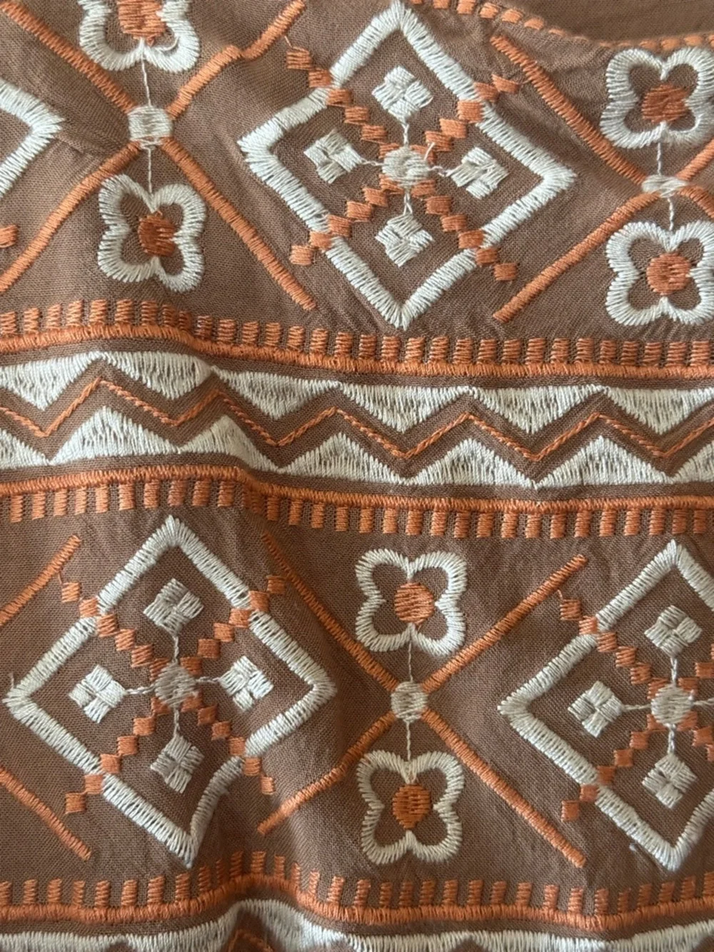 Savanna Jane Brown Embroidered Square-Neck Top size 1X - Picture 4 of 4